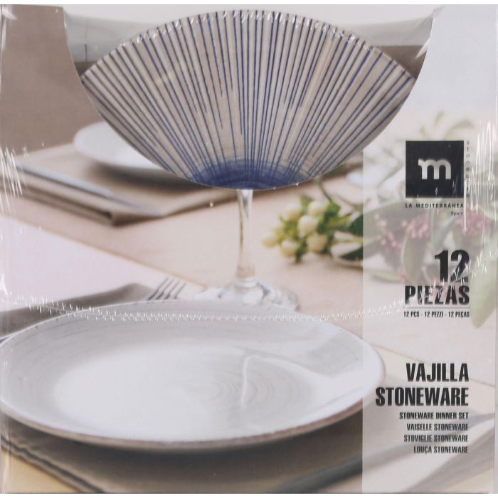 La Mediterranea Vajilla 12 Piezas Irys Monaco Ivory Brill (2 Unidades) 1