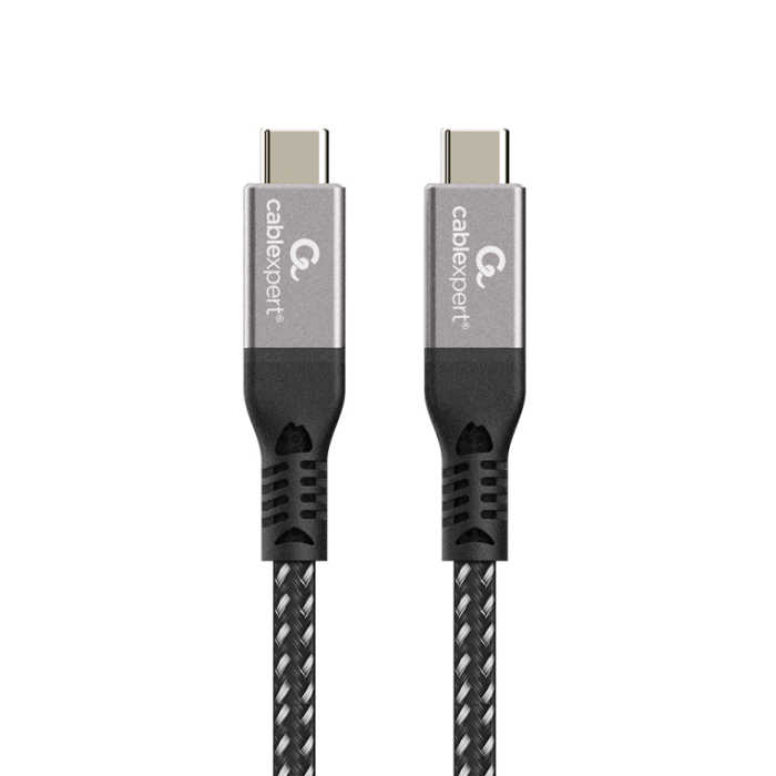 GEMBIRD CCBP-USB4-CMCM240-1.5M Cable USB USB4 Gen 3x2 Tipo-C a Tipo-C 40 Gbps 240W 1.5m Negro, Plata
