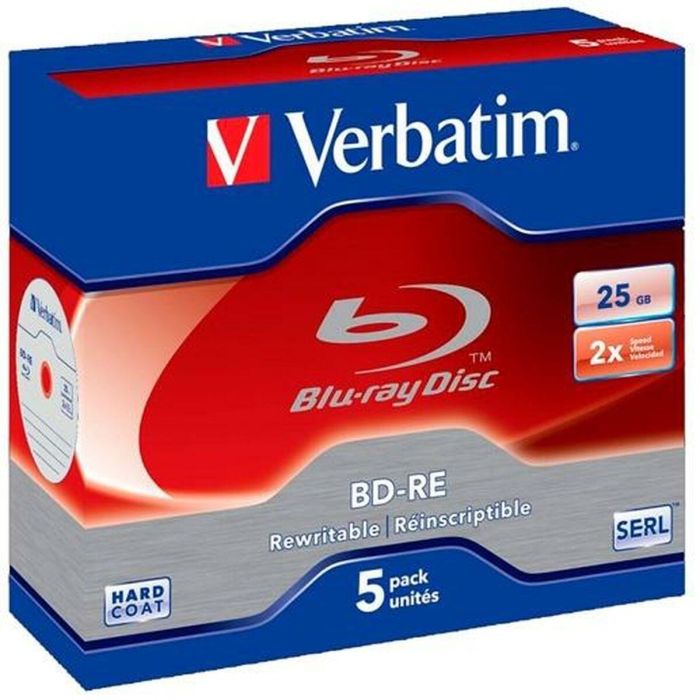 Blu-ray BD-RE Verbatim 25 GB 6x 5 Piezas (10 Unidades) 1 Blu-ray BD-RE Verbatim 25 GB 6x 5 Piezas (10 Unidades) 1