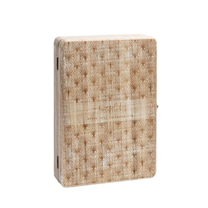 DKD Home Decor Guardallaves Boho de MDF, Tono Natural. Dimensiones: 30 cm de Alto x 20 cm de Ancho x 5.2 cm de Profundidad