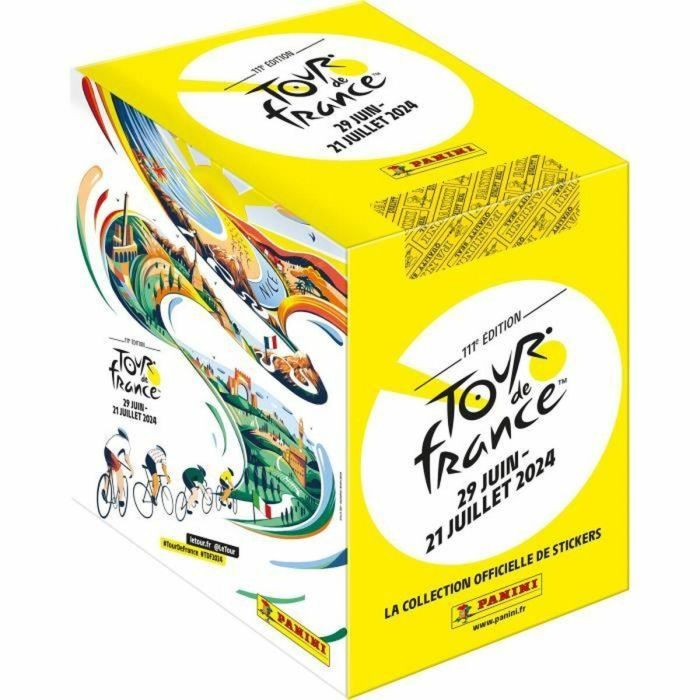 Caja de pegatinas - PANINI - Colección oficial Tour de Francia 2024 - Contiene 36 bolsillos de 5 pegatinas