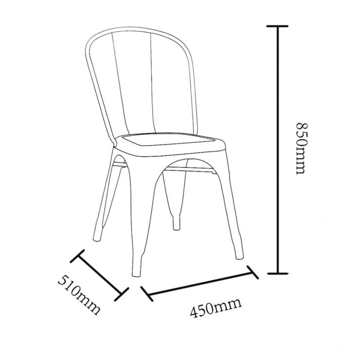 Silla Apilable Plata Metal Dallas 45 X 52,50 X 85 cm