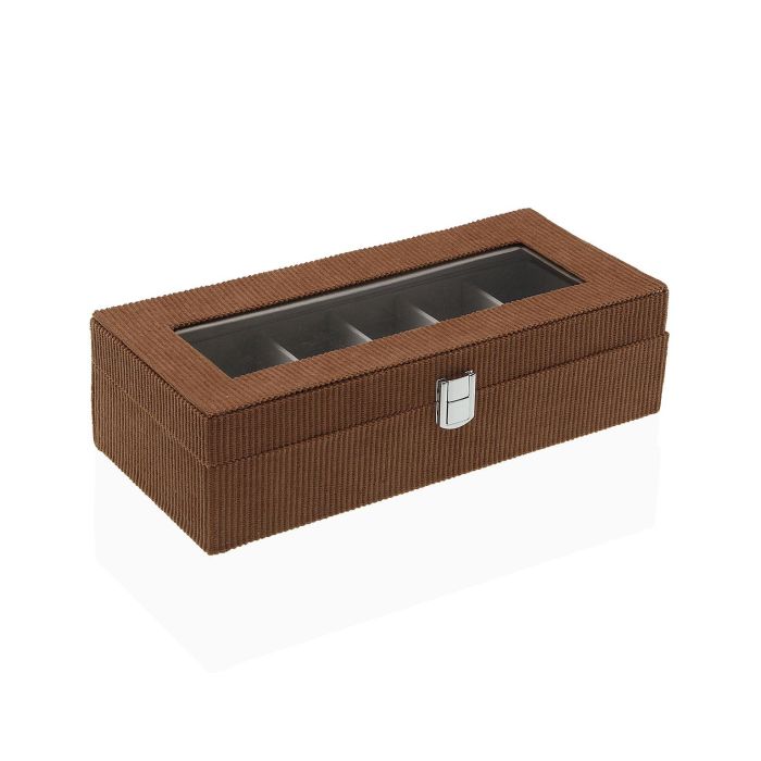 Caja De Pana Terracota Para 6 Relojes Versa 13X9CM (2 Unidades) 1