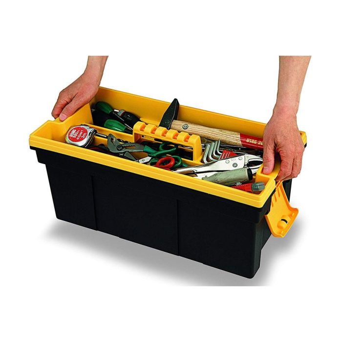 Terry Caja de Herramientas Profesional 44,5x26,5x25cm, Negro/Amarillo, con Organizador y Bandeja Extraíble 1 Terry Caja de Herramientas Profesional 44,5x26,5x25cm, Negro/Amarillo, con Organizador y Bandeja Extraíble 1