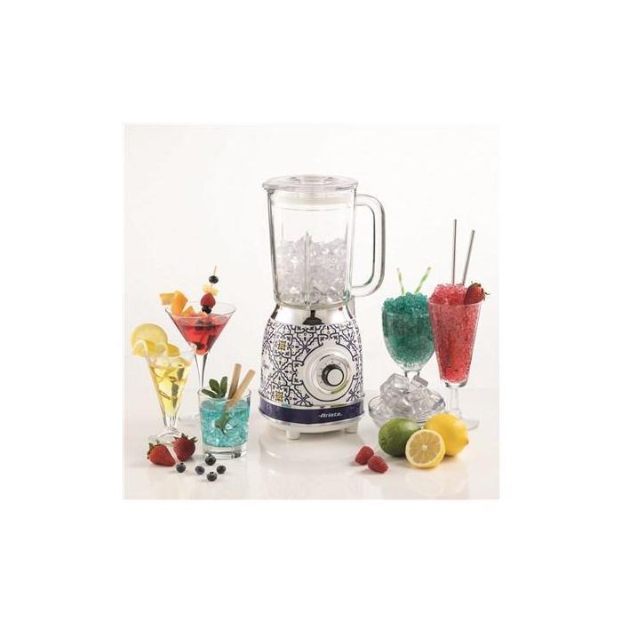 Ariete 583 Batidora de Vaso Vintage con 4 Cuchillas de Acero Inoxidable y 4 Velocidades, Vaso de Vidrio 4