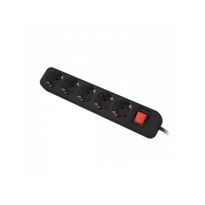 Lanberg Regleta 5 Tomas Schuko con Protección, 3m, Negro 0 Lanberg Regleta 5 Tomas Schuko con Protección, 3m, Negro 0