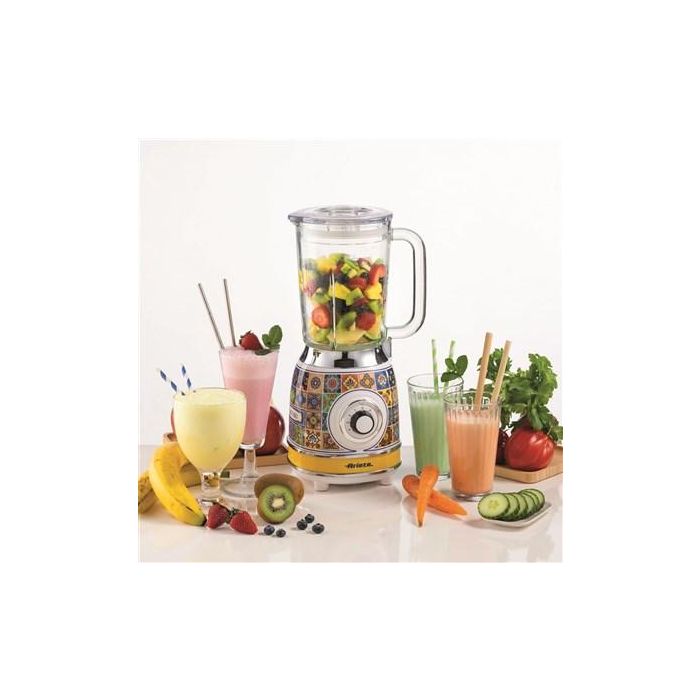Ariete Batidora de Vaso de Vidrio Positano con 4 Cuchillas de Acero Inoxidable y 4 Velocidades 7 Ariete Batidora de Vaso de Vidrio Positano con 4 Cuchillas de Acero Inoxidable y 4 Velocidades 7