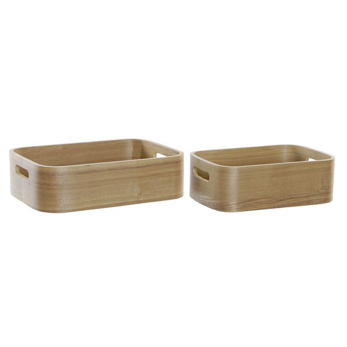 Caja Scandi DKD Home Decor Natural 25 x 10 x 35.5 cm Set de 2