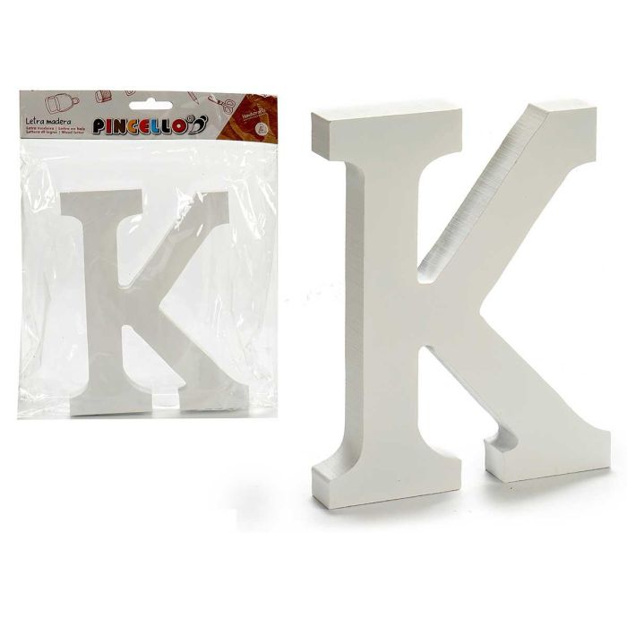 Pincello Letra K de Madera Blanca 1.8x15 cm (12 Unidades) Pincello Letra K de Madera Blanca 1.8x15 cm (12 Unidades)