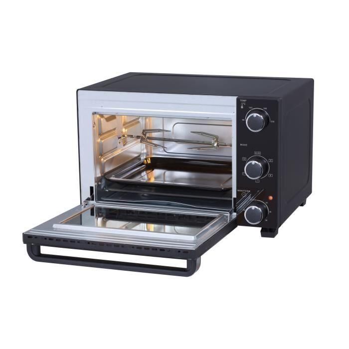 CONTINENTAL EDISON CEMF28B2 - Mini horno eléctrico 28L negro - 1500W - Asador, Circulación natural 3