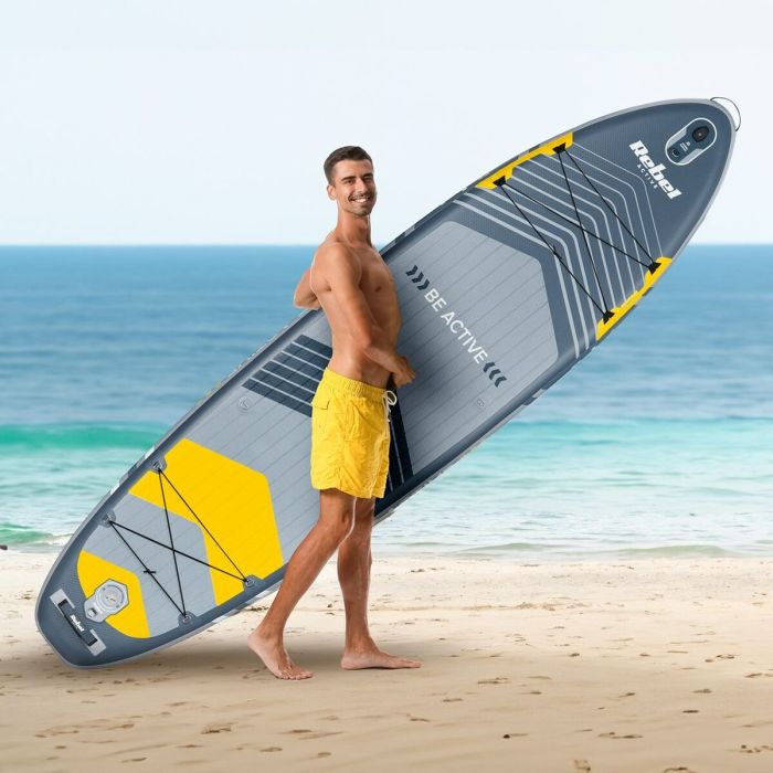 Tabla de Paddle Surf Hinchable con Accesorios Rebel RBA-4501 Gris