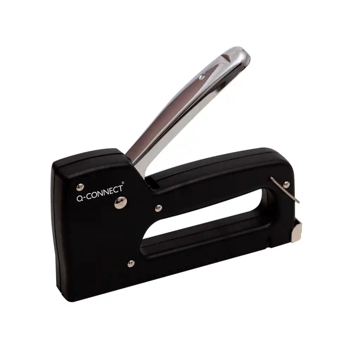 Q-connect Grapadora/Clavadora Manual Ligera con Cuerpo de Plástico Resistente Color Negro, Usa Grapas 23/6-8 1
