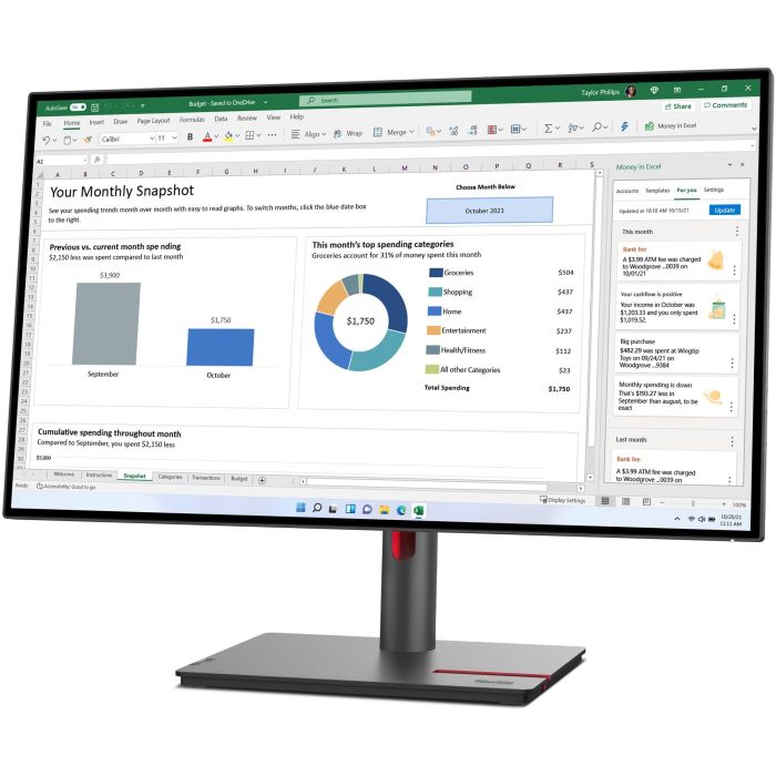 Lenovo ThinkVision P27h-30 Monitor 27" Quad HD IPS (2560x1440) 4ms 60Hz DisplayPort USB-C Negro 6 Lenovo ThinkVision P27h-30 Monitor 27" Quad HD IPS (2560x1440) 4ms 60Hz DisplayPort USB-C Negro 6