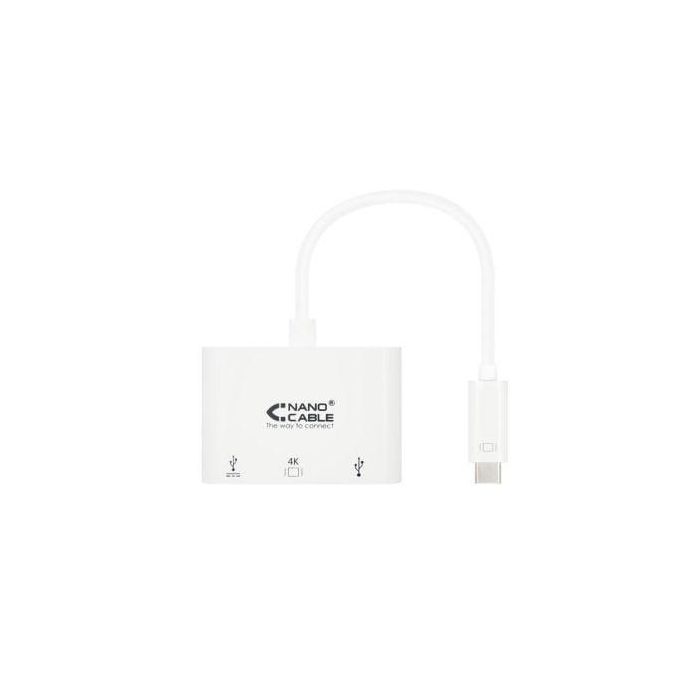 Nanocable 10.16.4302 Conversor USB-C Macho a HDMI 4K, USB 3.0, USB-C PD. Adaptador 3 en 1 para MacBook/Chromebook, 15cm Blanco 0 Nanocable 10.16.4302 Conversor USB-C Macho a HDMI 4K, USB 3.0, USB-C PD. Adaptador 3 en 1 para MacBook/Chromebook, 15cm Blanco 0