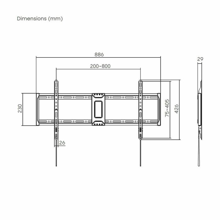 AISENS WT100F-365 Soporte TV Pared Ultra Delgado para Pantallas 43"-100" (75kg Max), VESA 800x400mm, Acero Negro Compatible Samsung 5 AISENS WT100F-365 Soporte TV Pared Ultra Delgado para Pantallas 43"-100" (75kg Max), VESA 800x400mm, Acero Negro Compatible Samsung 5