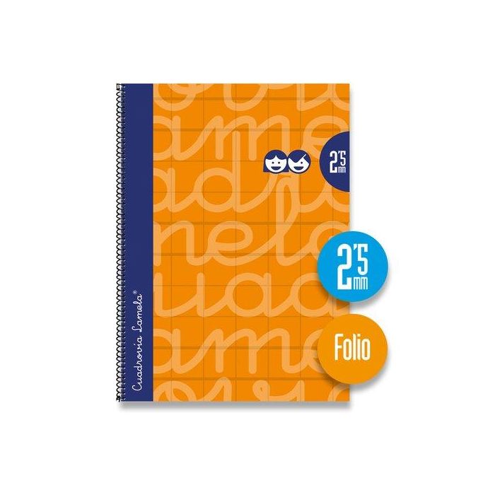 Lamela Bloc Tapa Forrada Fº 80H Cuadrovia 2,5 Mm Naranja 5 unidades