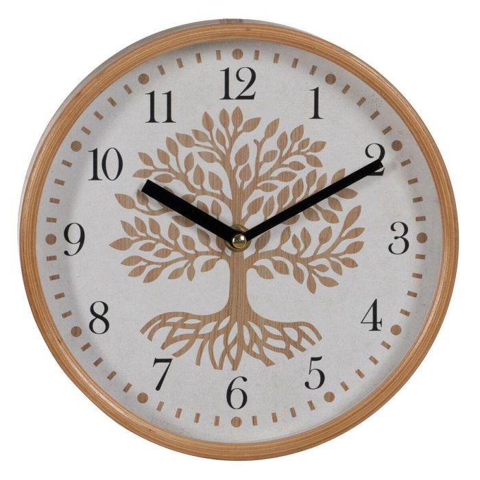 Reloj de Pared Árbol Blanco Natural Madera Cristal 22 x 22 x 4,5 cm Reloj de Pared Árbol Blanco Natural Madera Cristal 22 x 22 x 4,5 cm