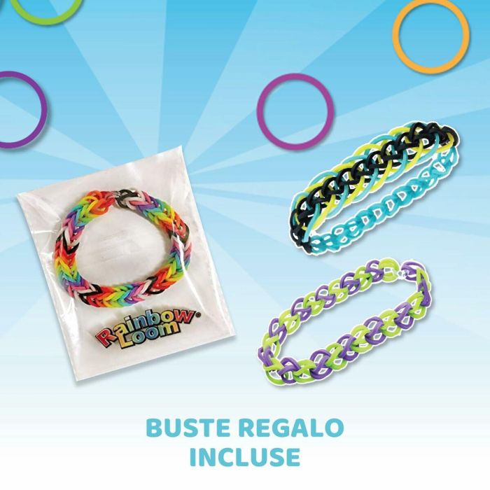 Bandai BAN1738045210754 Rainbow Loom Mini Combo Set Loomi Pals - Caja para hacer pulseras con 2100 elásticos y 60 charms 9