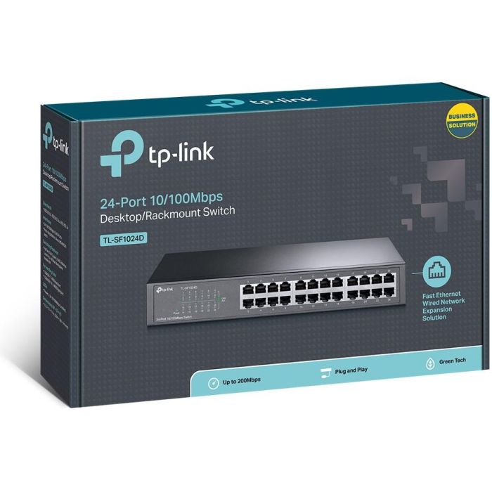TP-Link TL-SF1024D Switch Fast Ethernet No Administrado de 24 Puertos 10/100Mbps para Montaje en Rack 1U 3 TP-Link TL-SF1024D Switch Fast Ethernet No Administrado de 24 Puertos 10/100Mbps para Montaje en Rack 1U 3