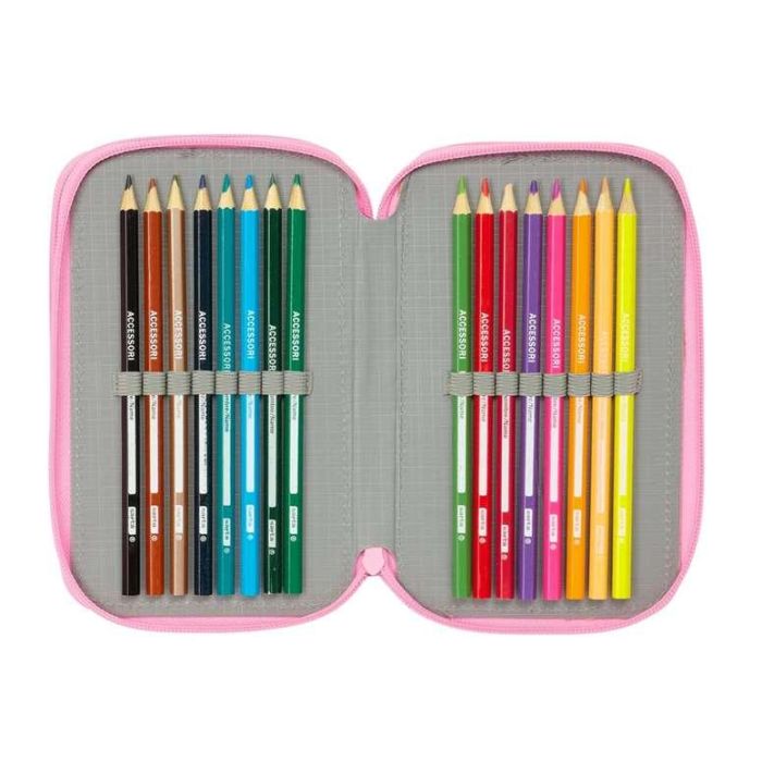 Plumier Triple SuperKitties Rosa Turquesa 12,5 x 19,5 x 5,5 cm 37 Piezas 3