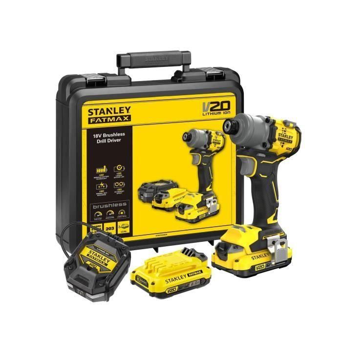 Stanley Fatmax SFMCF830D2K-QW Atornillador de Impacto 18 V 203 Nm con 2 Baterías de 2 Ah 0 Stanley Fatmax SFMCF830D2K-QW Atornillador de Impacto 18 V 203 Nm con 2 Baterías de 2 Ah 0
