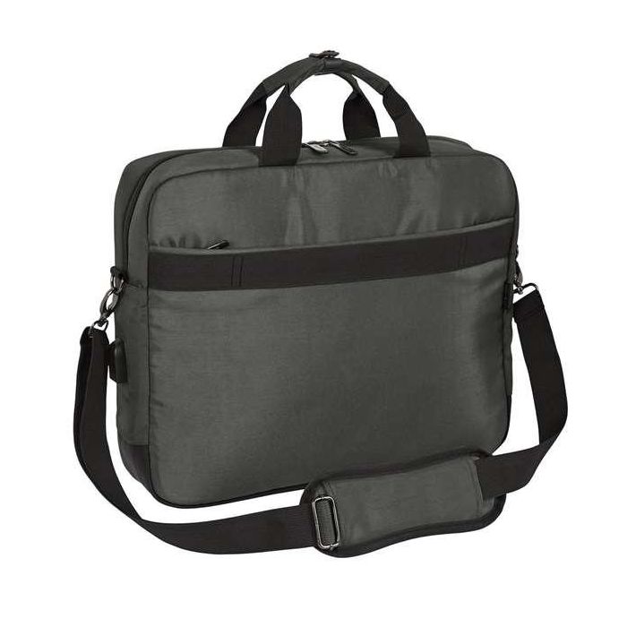 Safta Maletín Bandolera para Ordenador Portátil 15,6 pulgadas Business Negro-Azul-Gris 410x90x330 mm | Cartera Escolar 1