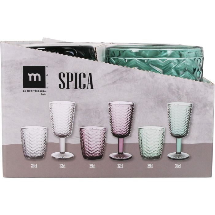La Mediterranea Vaso Spica de 290 cc en color Verde, con un diámetro de 8 cm y altura de 10 cm, peso de 270 gramos. (48 Unidades) 3