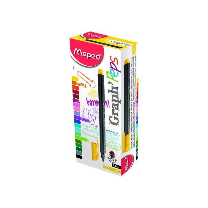 Rotulador Fibra Maped Graph Peps Sunny Yellow (Set de 12)