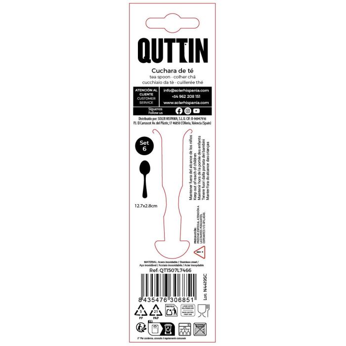 Inde Set 6 Cucharas de Té Louvre 1.5 mm - Acero Inoxidable - Colección Clásica (12 Cajas) 3 Inde Set 6 Cucharas de Té Louvre 1.5 mm - Acero Inoxidable - Colección Clásica (12 Cajas) 3