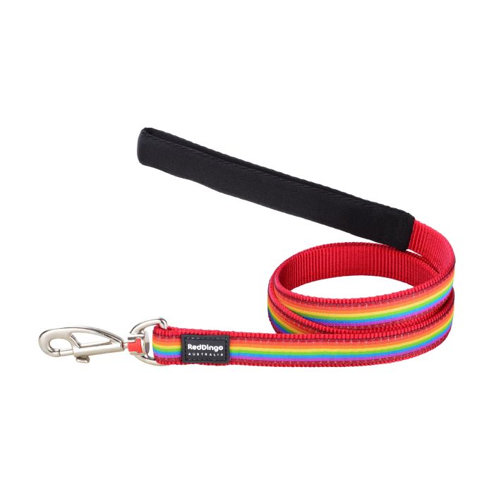 Red Dingo Correa para Perro Rainbow de Nylon Premium 20mm x 1.2m, Ultra Resistente, Funcional, Duradera y Cómoda