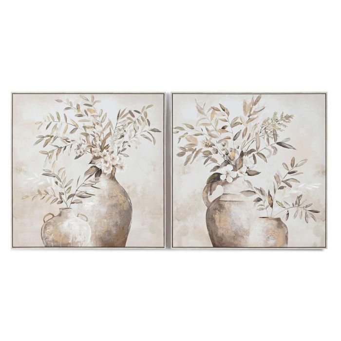 Cuadro Tradicional DKD Home Decor Beige Dorado 3.5 x 82 x 82 cm (2 Unidades)