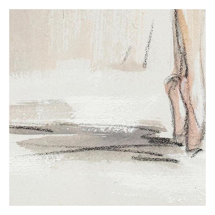 DKD Home Decor Cuadro Romantico Blanco Beige 3.7 x 100 x 80 cm (2 Unidades) Pintado a Mano Lienzo Pino Ballet 2