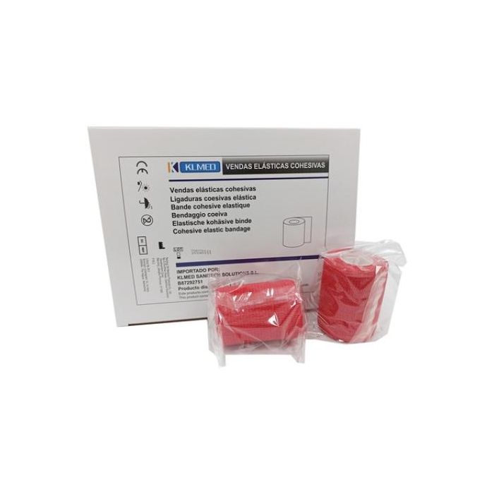 Venda Cohesiva 7.5 cm x 4.5 m Rojo - Ideal para deportistas y veterinaria