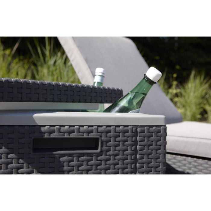ALLIBERT Keter Mesa de Centro Arcón con Aislamiento Térmico Exterior de Resina Tejida Gris 2