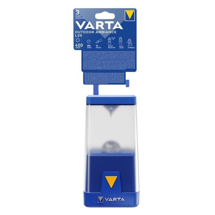 Varta Linterna de Camping L20 17666101111 LED Exterior, Lámpara Portátil Resistente al Agua IPX4, Modos de Color 2 Varta Linterna de Camping L20 17666101111 LED Exterior, Lámpara Portátil Resistente al Agua IPX4, Modos de Color 2