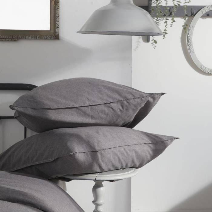 Today TOD1700217739031 Funda nórdica CHARME Chambray Gris oscuro Capucine 260 x 240 cm 1