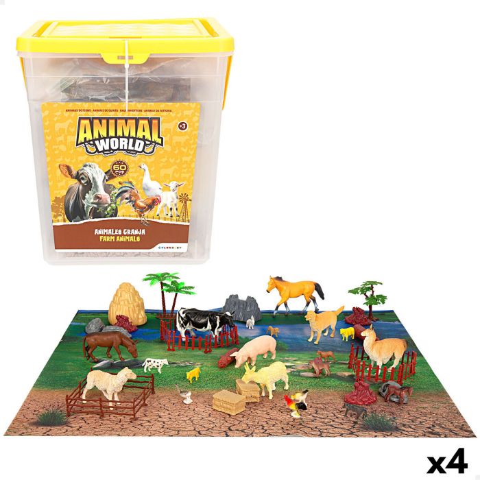 Set de Animales de Granja Colorbaby Plástico 16 x 12 x 4 cm (4 Unidades)