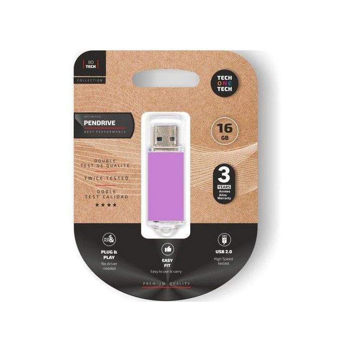Memoria Usb 16Gb Tech-One-Tech Basic 2.0 Basic Light Purple (Incluye Canon Lpi De 0.24 )