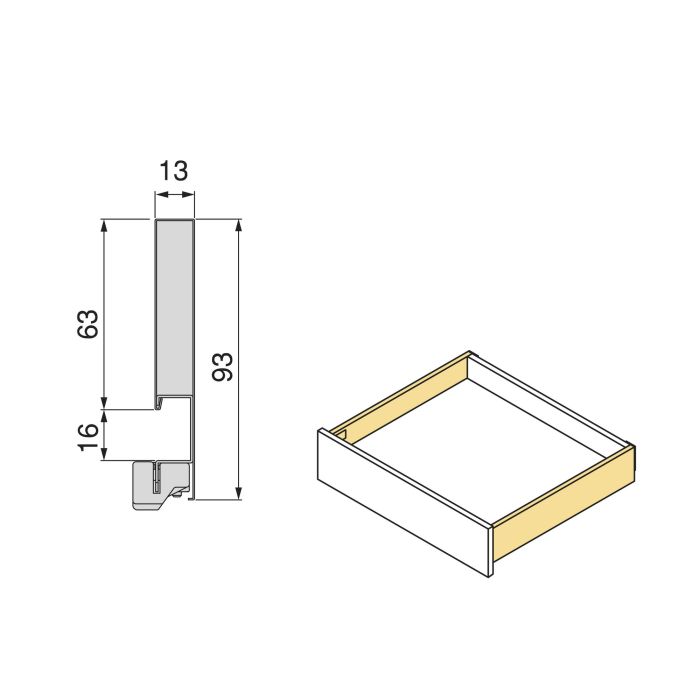 Emuca Cajón exterior Protone 30kg con guías de extracción total y cierre suave, Altura 93mm, profundidad 350mm, Acero, Pintado blanco 7