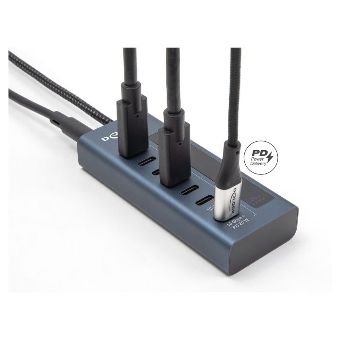 DeLOCK 64288 Hub USB 3.2 con 7 Puertos USB Type-C (6 Datos + 1 Datos/PD), USB-C a USB-C 10 Gbps, Power Delivery 20W, Indicador LED, Metal Azul 2 DeLOCK 64288 Hub USB 3.2 con 7 Puertos USB Type-C (6 Datos + 1 Datos/PD), USB-C a USB-C 10 Gbps, Power Delivery 20W, Indicador LED, Metal Azul 2