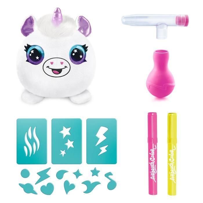 Canal Toys - Peluche con aerógrafo - Mini peluche sorpresa para personalizar con rotuladores y plantillas - Paquete de 1 neón - AIR 020 2 Canal Toys - Peluche con aerógrafo - Mini peluche sorpresa para personalizar con rotuladores y plantillas - Paquete de 1 neón - AIR 020 2