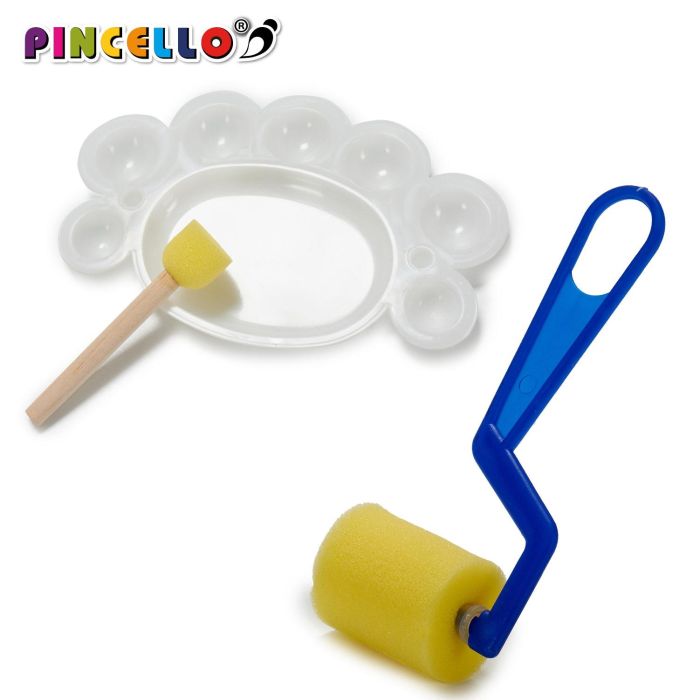Set Rodillo Esponja Con Sello Y Paleta Pincello 10X4CM (36 Unidades) 2 Set Rodillo Esponja Con Sello Y Paleta Pincello 10X4CM (36 Unidades) 2