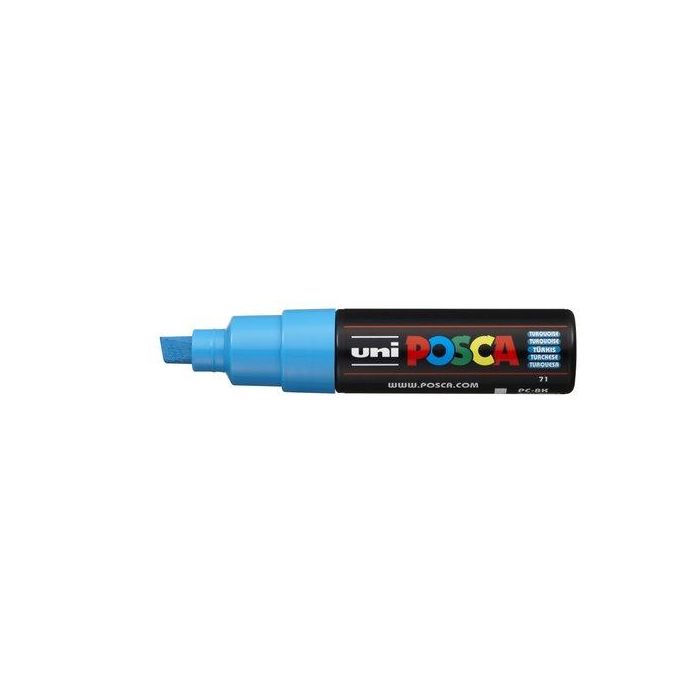 POSCA Pc-8K Marcador No Permanente Punta Biselada 8.0 mm Turquesa - Tinta Base Agua, No Tóxico
