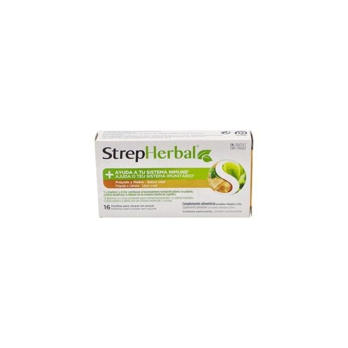 Strepherbal Própolis Melisa Sabor Miel 16 Pastillas para Chupar