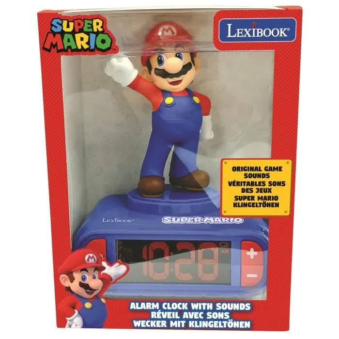 LEXIBOOK Despertador Digital Super Mario Bros con Luz Nocturna y Pantalla LCD para Niños +3 Años 4