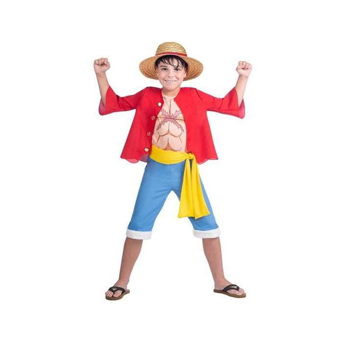 Disfraz luffy sombrero, chaqueta, camiseta, fajín y pantalón talla 7-9 y 1 Disfraz luffy sombrero, chaqueta, camiseta, fajín y pantalón talla 7-9 y 1