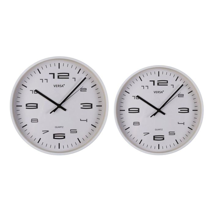 Reloj de Pared Versa Blanco Plástico 25 x 25 x 4 cm 1 Reloj de Pared Versa Blanco Plástico 25 x 25 x 4 cm 1