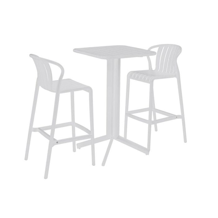 Mesa Bar Terraza Y Jardin DKD Home Decor Blanco 60 x 102 x 60 cm Set de 3 3 Mesa Bar Terraza Y Jardin DKD Home Decor Blanco 60 x 102 x 60 cm Set de 3 3