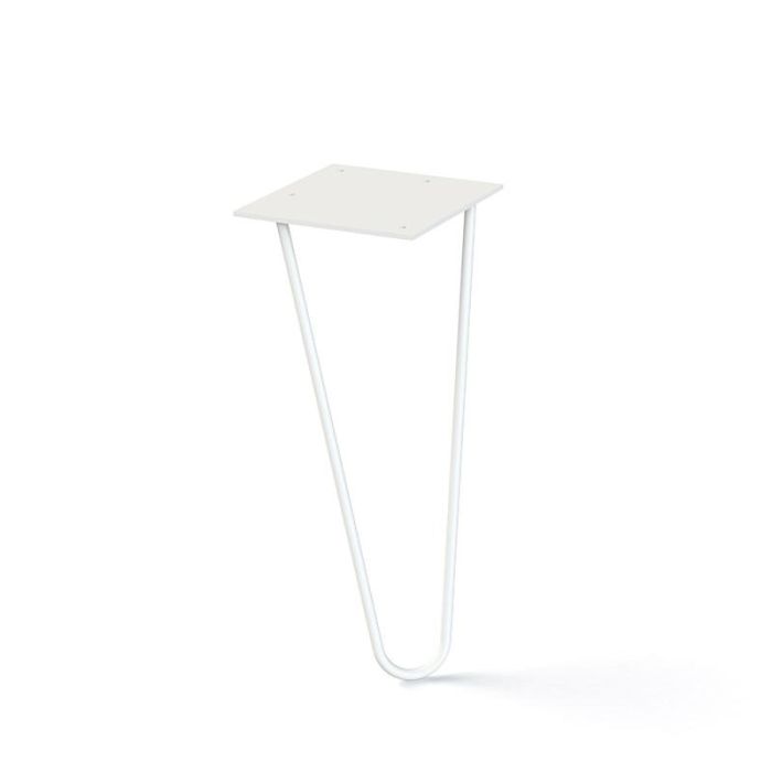 Q&Q H330 Pata Metálica Modelo Varnia para Sofás y Muebles, Acabado Blanco Mate, Altura 125 mm de Metal Duradero