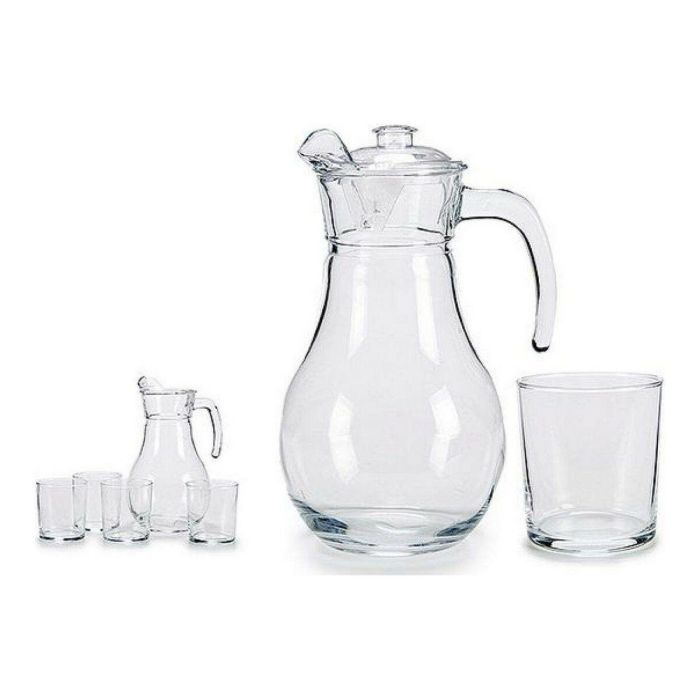 Set de Vasos Vivalto BIG-S3604465 Transparente Vidrio Jarra 1 Set de Vasos Vivalto BIG-S3604465 Transparente Vidrio Jarra 1